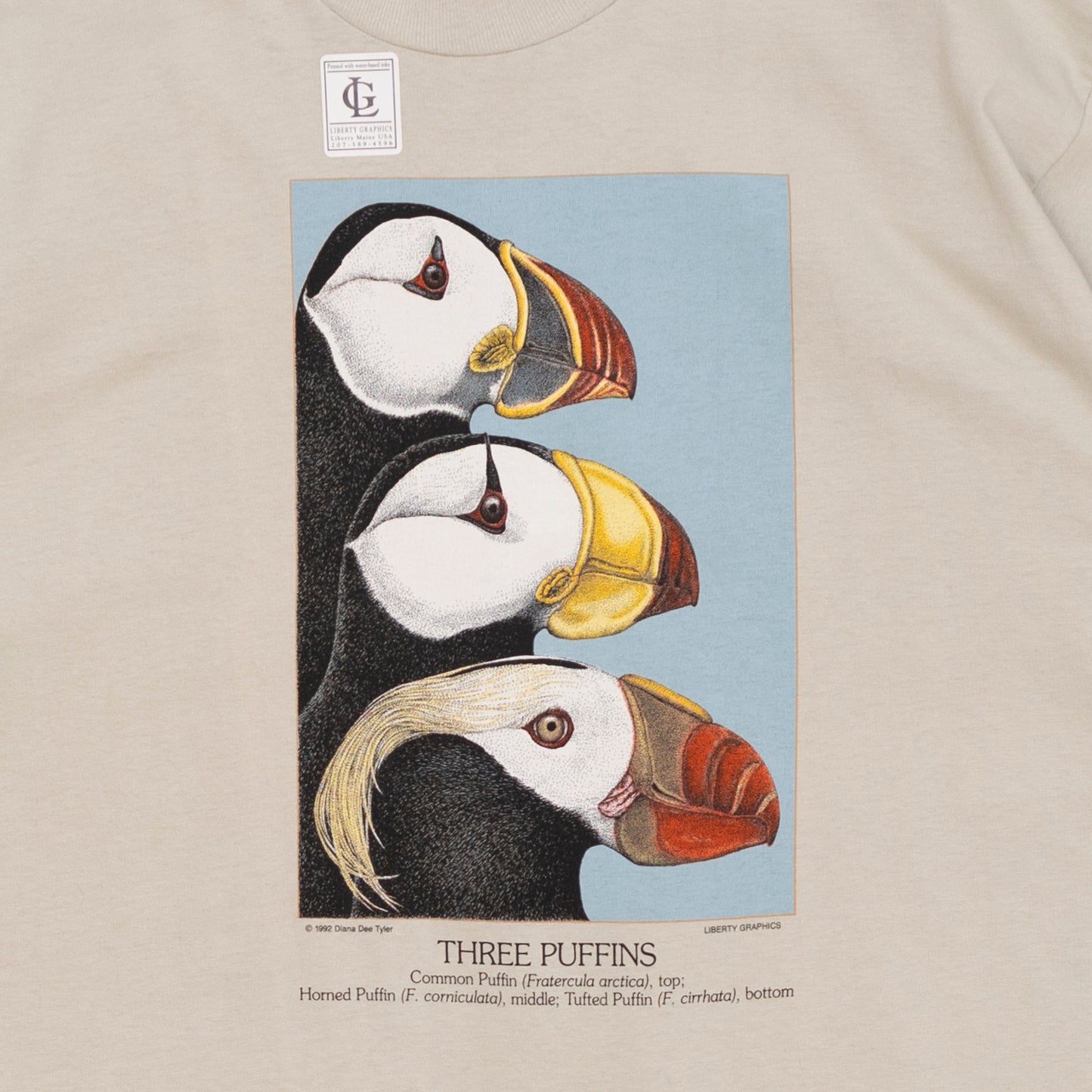 Deadstock Three Puffins T Shirt, XL