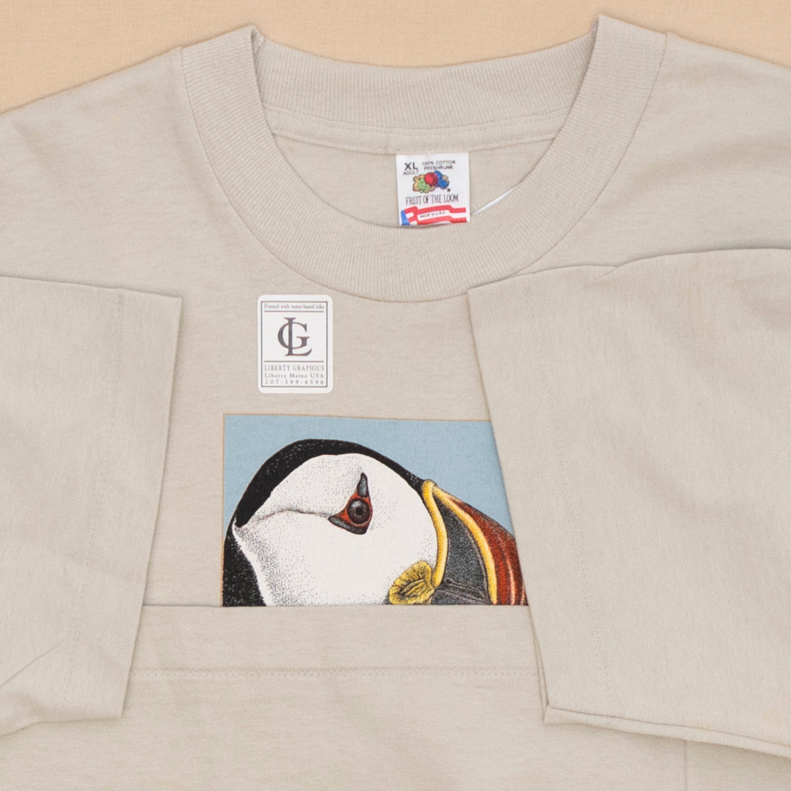 Deadstock Three Puffins T Shirt, XL