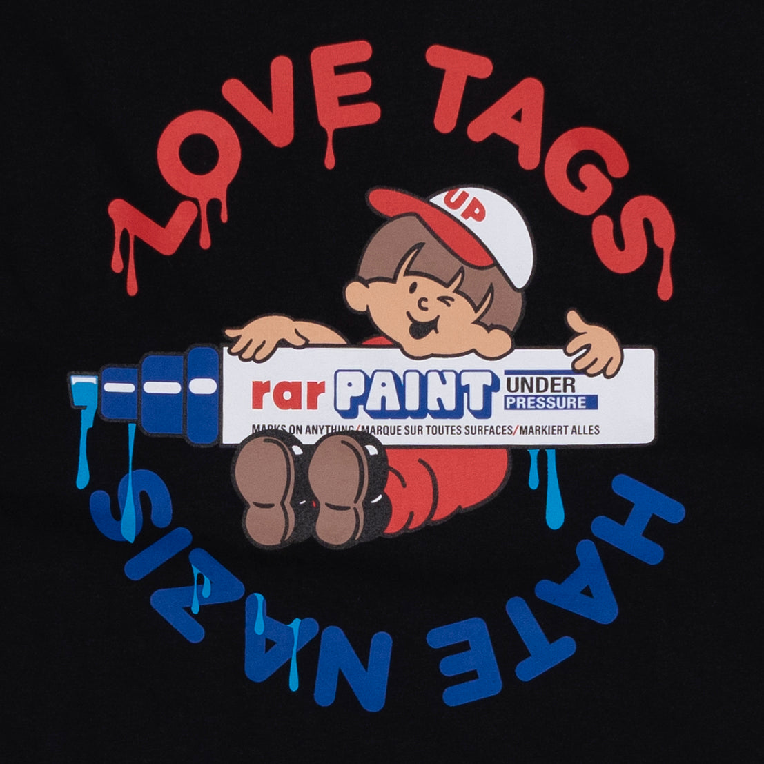 Love Tags Hate Nazis T Shirt (schwarz)