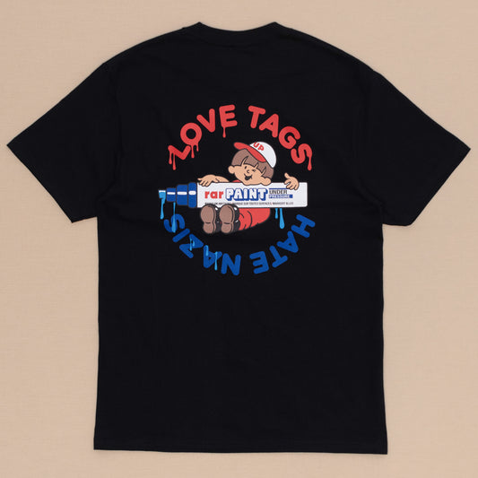 Love Tags Hate Nazis T Shirt (schwarz)